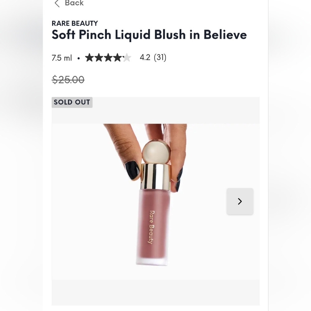 Rare Beauty Soft Pinch Liquid Blush in Believe - Pink NEW IN BOX